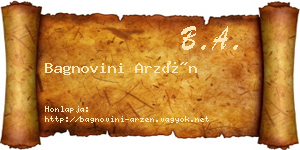 Bagnovini Arzén névjegykártya
